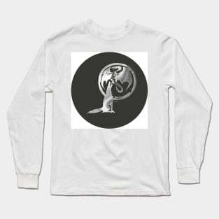 Wolf and Dragon Pewter black Long Sleeve T-Shirt